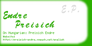 endre preisich business card